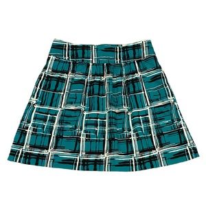 The Limited Skirt Women’s M Green Plaid Lined Pleated A Line Side Zipper Pockets